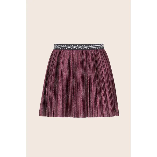 Solly Flo girls plissé glitter skirt 615 Cherry