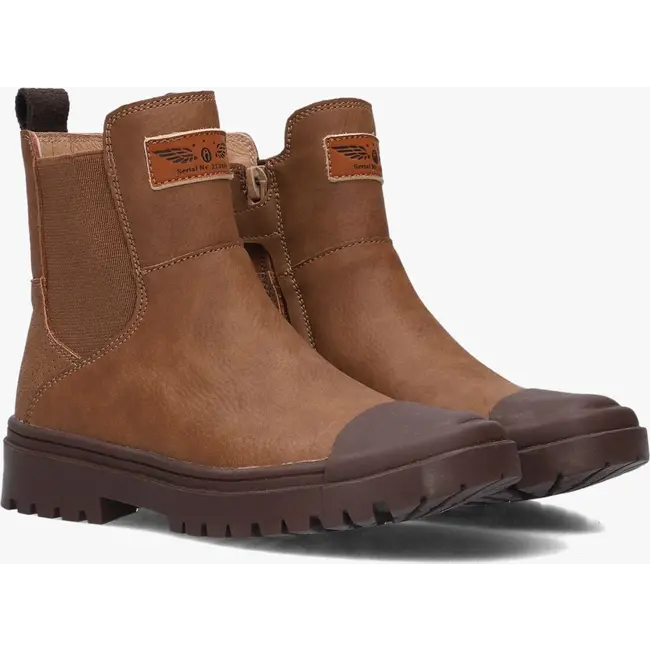 Cognac - Sneaker vacht klittenband -