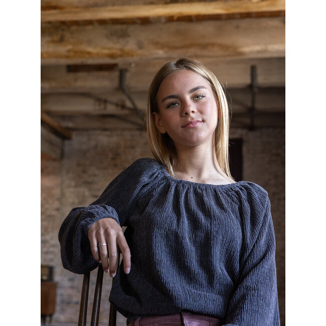 2532-5133-741 10Sixteen Smock Top 741 Washed grey