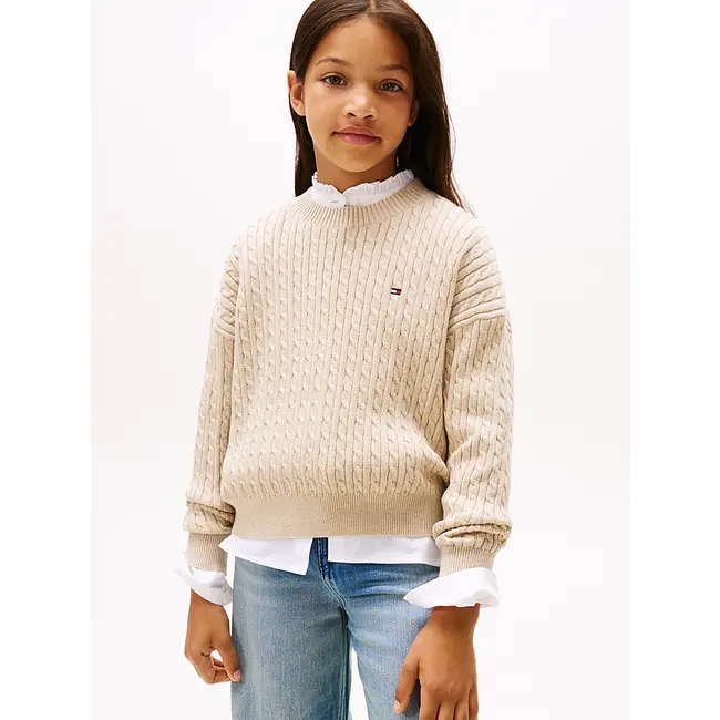 CABLE SWEATER, AFO Malted Milk Heather