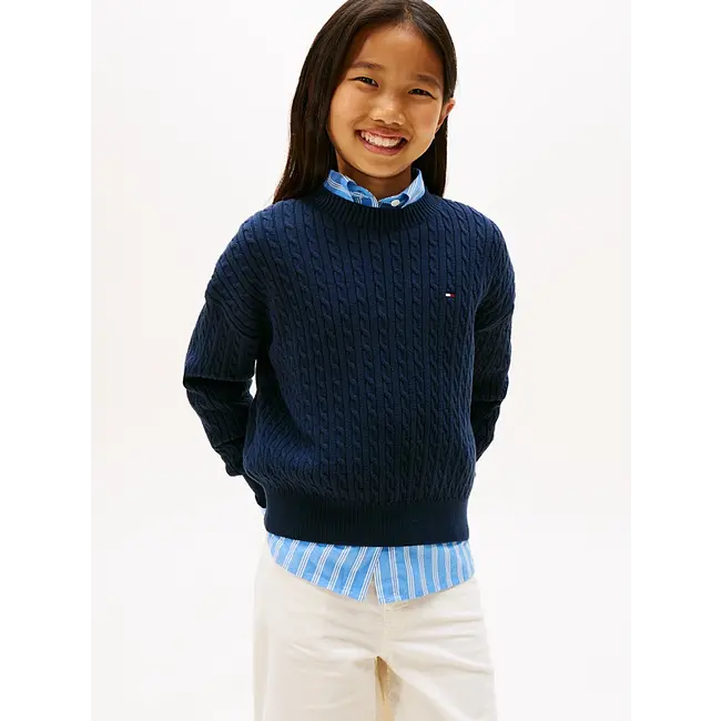 CABLE SWEATER, C1G Dark Night Navy