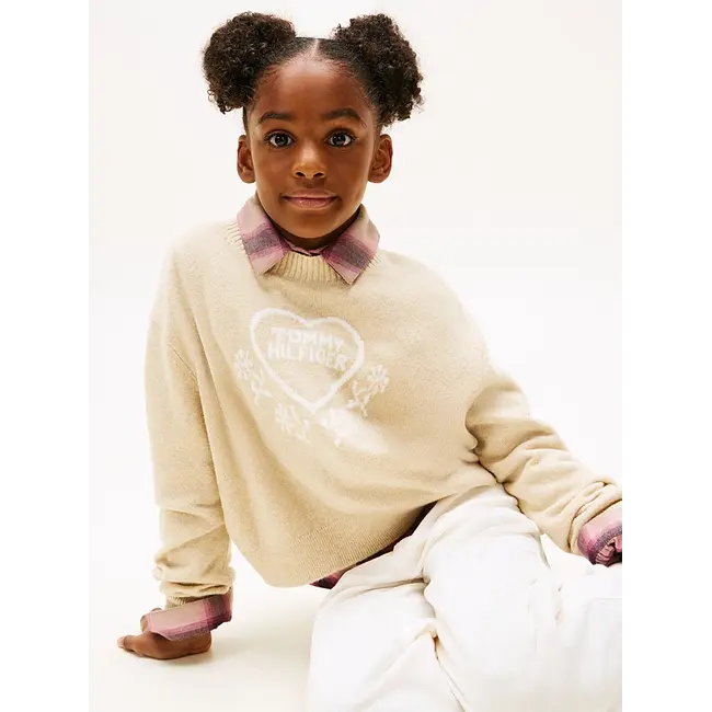 HEART JACQUARD SWEAT, AFO Malted Milk Heather