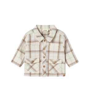 Lil'Atelier NBMOTIS Ls Loose Shirt Jacket Turtledove