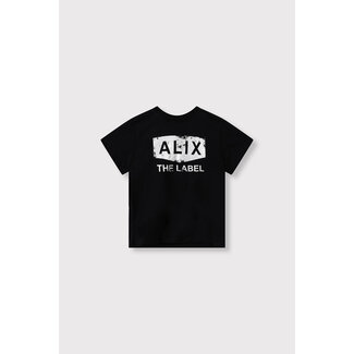 Alix the Label kids knitted foil logo t-shirt - 999 BLACK -