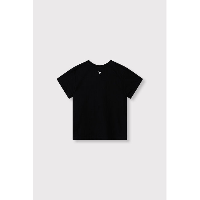 kids knitted foil logo t-shirt - 999 BLACK -