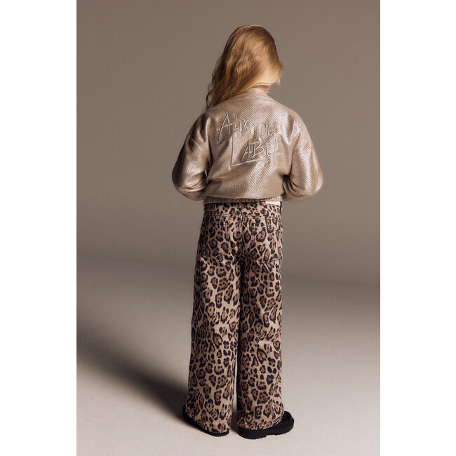 kids woven wide leg jaguar denim pants - 601 ANIMAL -