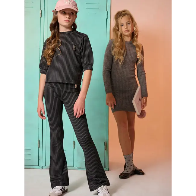 Jane Pinstripe Flared Pants 9000 Black
