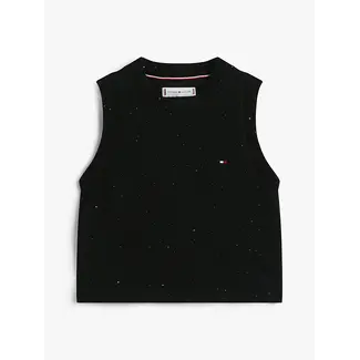 Tommy Hilfiger SEQUINS RIB TOP, BDS Black
