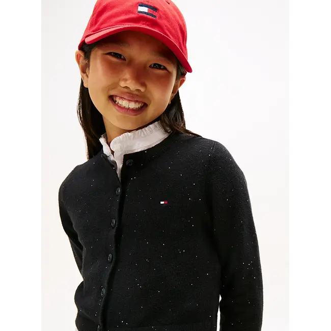 SEQUINS RIB CARDIGAN, BDS Black