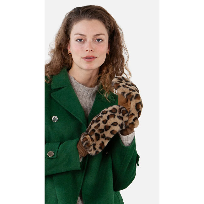 Fur Mits Print Brown