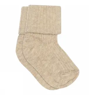 MP Denmark Cotton rib baby socks - light brown melange 489