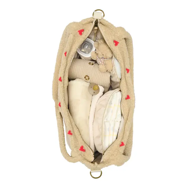 Teddy Luiertas Hearts  Ecru