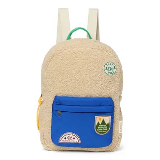 Studio Noos Teddy Midi Rugzak Ecru/Cobalt