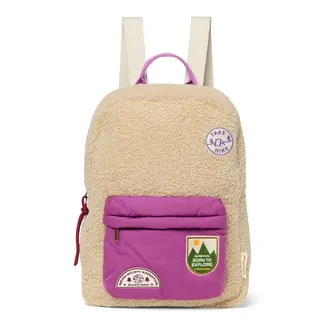 Studio Noos Teddy Midi Rugzak Ecru/Purple