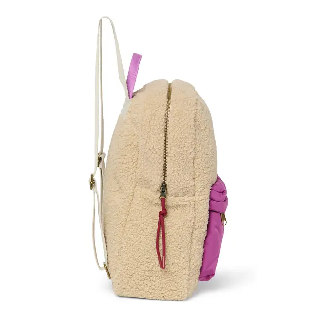 Teddy Midi Rugzak Ecru/Purple