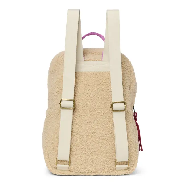 Teddy Midi Rugzak Ecru/Purple