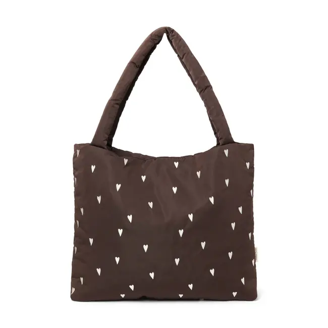 Puffy Mom Bag 1104 Brown Hearts