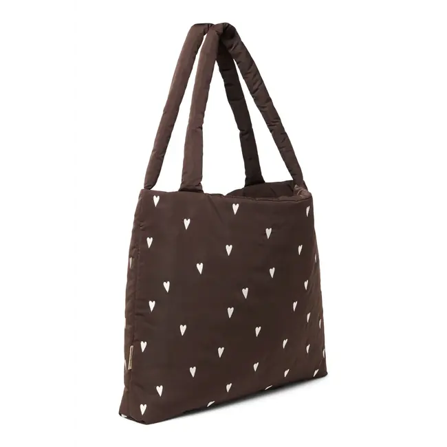 Puffy Mom Bag 1104 Brown Hearts