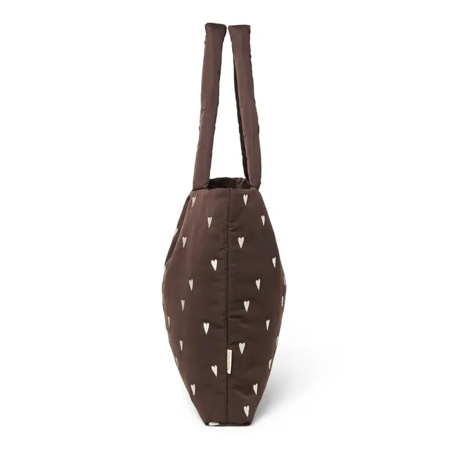 Puffy Mom Bag 1104 Brown Hearts