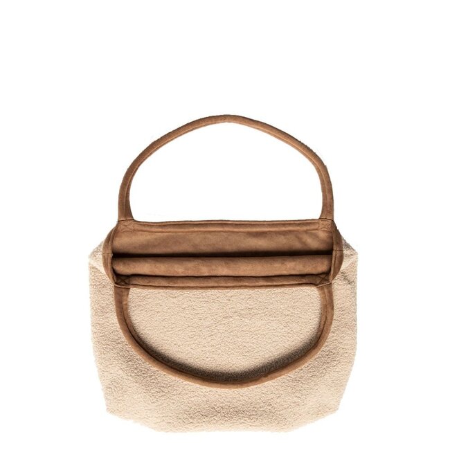 Ecru Lammy Teddy Mom Bag