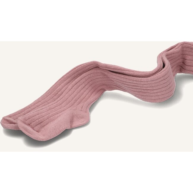 Cotton Rib Tights - Wood Rose 188