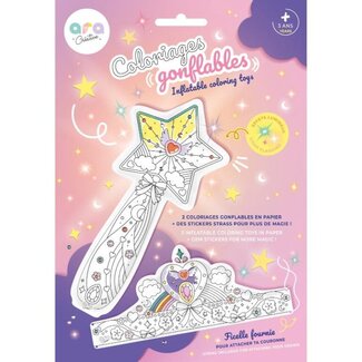 Ara Creative Ara Creative Opblaasbare Kleurplaat Kroon en Toverstaf