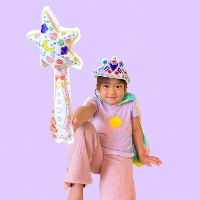 Ara Creative Opblaasbare Kleurplaat Kroon en Toverstaf