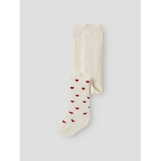 Lil'Atelier NBFREBA_LEN PANTYHOSE LIL Turtledove/RED HEARTS