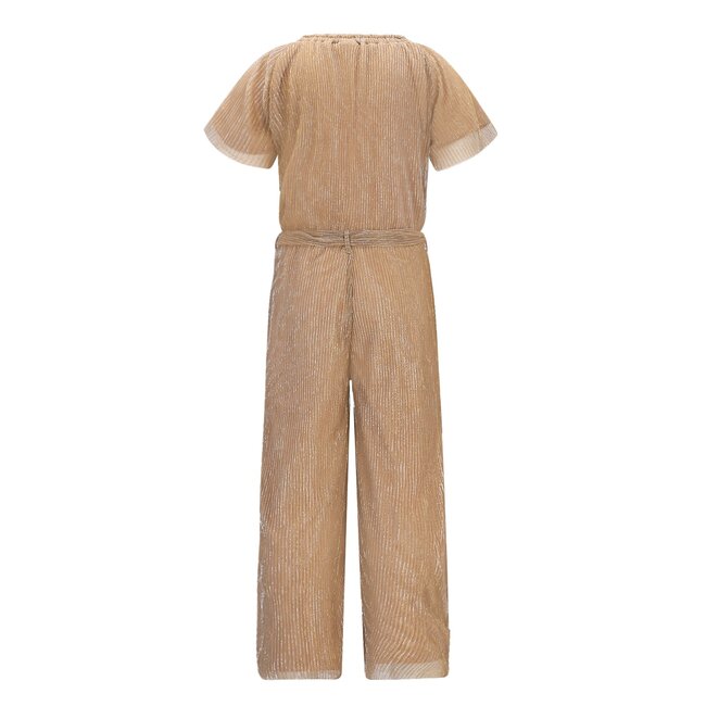 Bellu Flo girls plisse metallic jumpsuit without closure 556 Soft gold