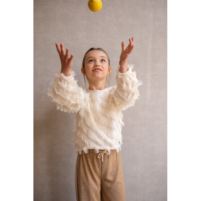 Ella Flo girls fringes blouse 035 Cream