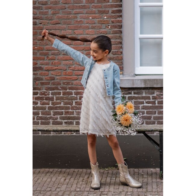 Moscou Flo girls fringes dress 035 Cream