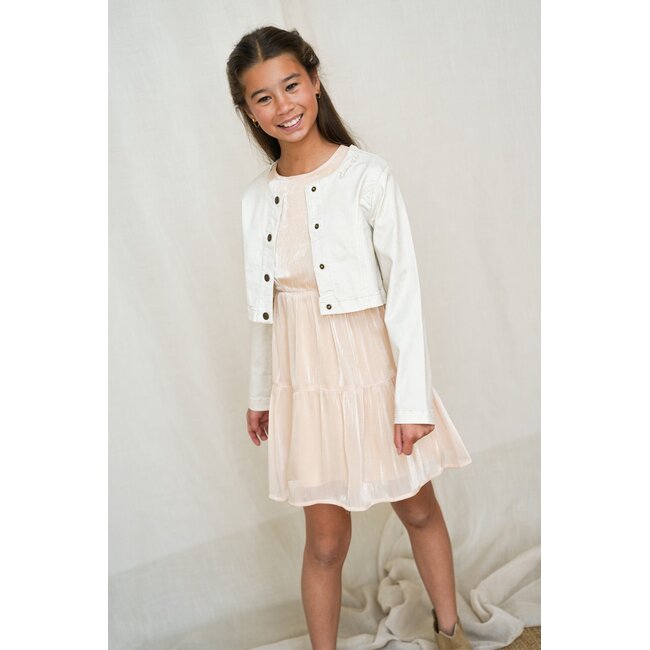 Maddy Flo girls sleeveless midi dress 006 Champagne