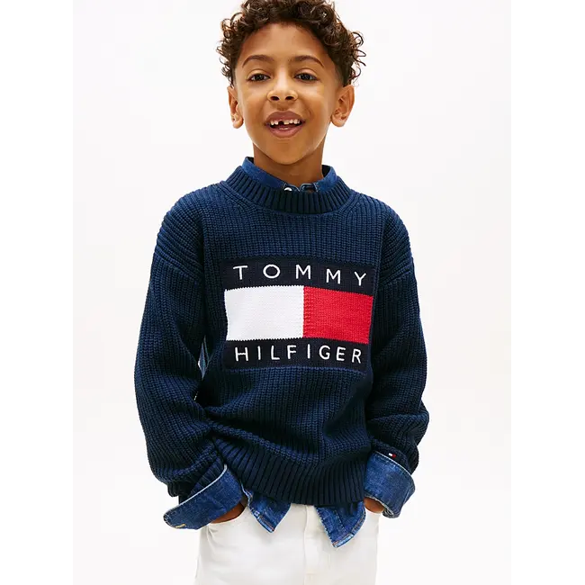 HERITAGE FLAG SWEATE, C1G Dark Night Navy