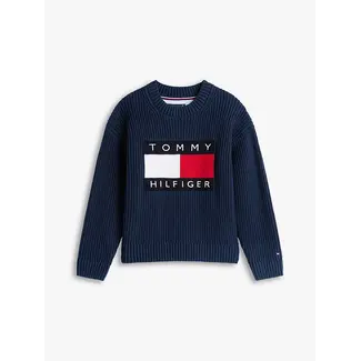 Tommy Hilfiger HERITAGE FLAG SWEATE, C1G Dark Night Navy