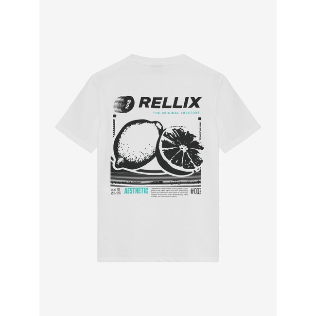 Oversized T-Shirt Rellix Print White 1902 White
