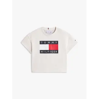 Tommy Hilfiger HERITAGE FLAG T-SHIR, P01 Light Grey Heather