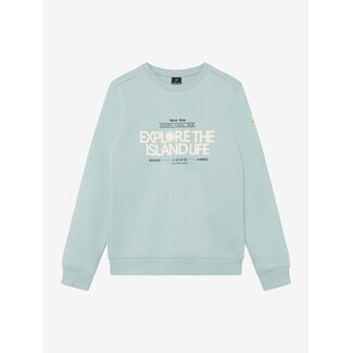 Indian Blue Jeans Sweater Chest Artwork Brushed Blue 7506 Ether