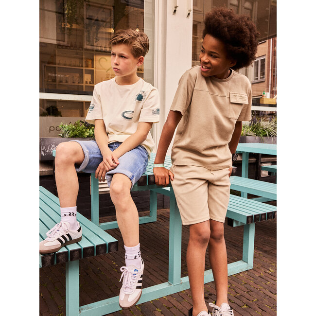 Loose Fit T-Shirt Structure Sand 2147 Light Sand