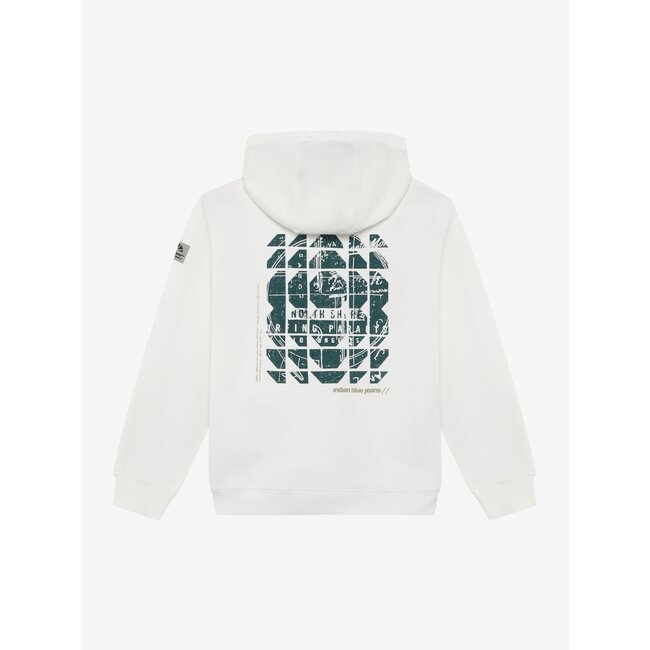 Loose Fit Hoodie Backprint  White 1103 Cloud