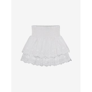 Indian Blue Jeans Skirt Broderie White 1103 Cloud