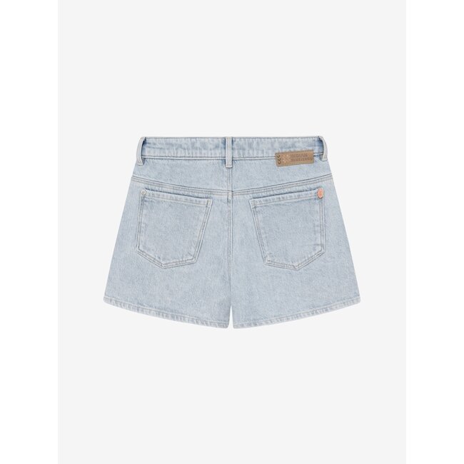 Wide Denim Short Light Blue 7166 Used Light Denim