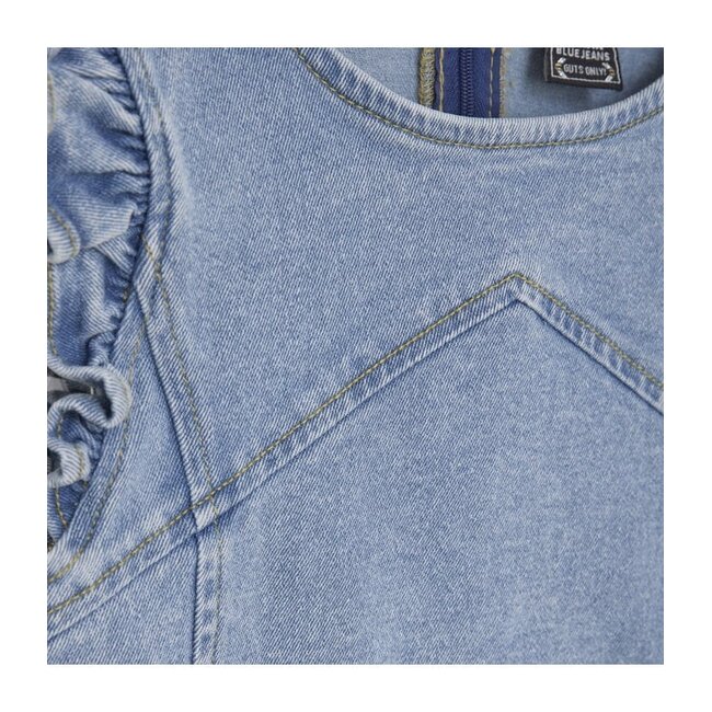 Ruffle Sleeve Shirt Denim 970259 Blue 7775 Light Denim Blue