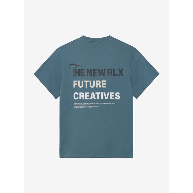 Oversized T-Shirt Backprint Blue 7104 Silk Blue