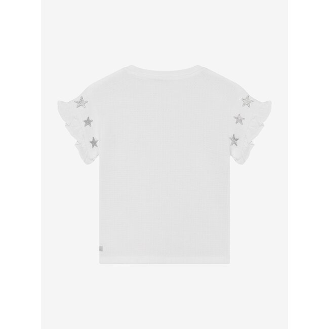 T-shirt Embroidery Sleeve White 1021 Egret