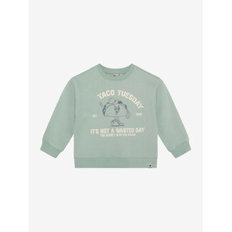 DAILY7 Oversized Sweater Print Green 9165 Green Milieu