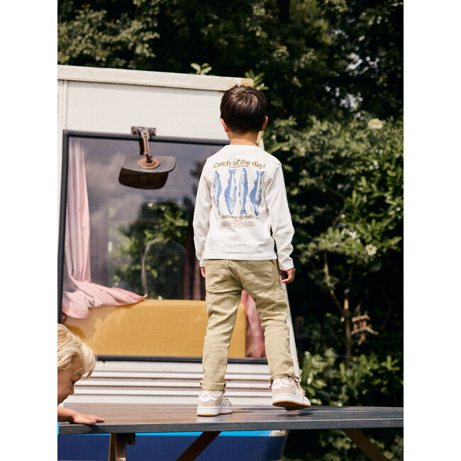 T-shirt Longsleeve Backprint White 1021 Egret