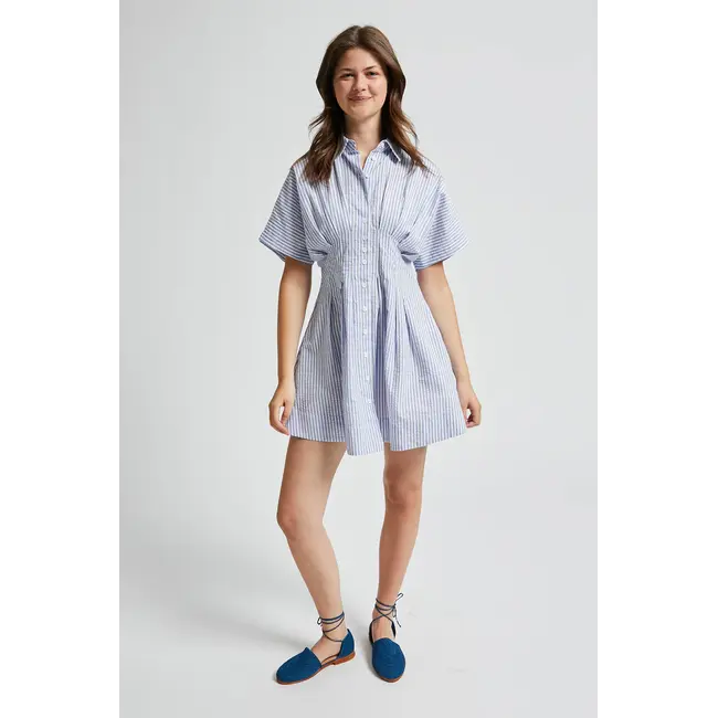 Vilette Button Dress Hydra Blue