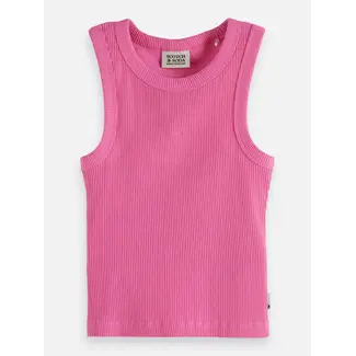 SCOTCH & SODA AMSTERDAM Ribbed slimfit tank top 650 DARK PINK Chateau Rose