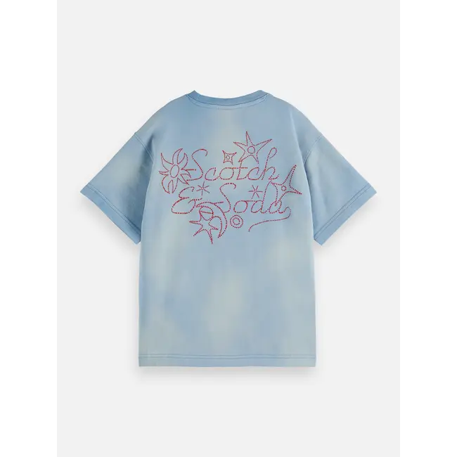 Back artwork relaxedfit washed Tshirt 420 MEDIUM BLUE Heritage Blue