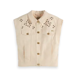 SCOTCH & SODA AMSTERDAM 179288 Sleeveless festival gilet 620 Powdered Peach